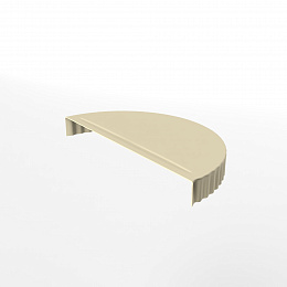 Заглушка для кровли торцевая 0,45мм x 220мм (RAL 1015) к полукруглому коньку, оцинкованная, с порошковым покрытием