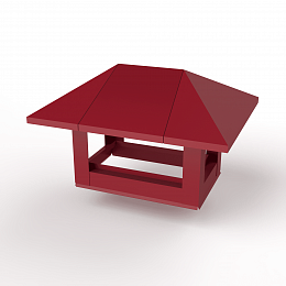 Дымник на трубу прямоугольный оцинкованный с полимерным покрытием до 1600мм RAL 3009