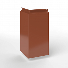 Фасадная металлокассета угловая закрытого типа оцинкованная с порошковым покрытием 0,7мм RAL 8004