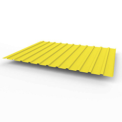 Профнастил С10 - 0,45х1180мм (RAL1018) оцинкованный, с полимерным покрытием (полиэстер)