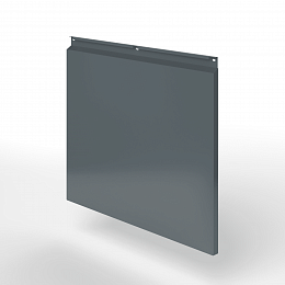 Фасадная металлокассета закрытого типа оцинкованная с порошковым покрытием 0,7x480х1015мм RAL 7011 Железно-серый