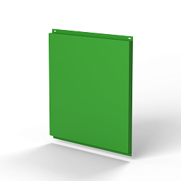 Фасадная металлокассета 1740x530 (RAL 6018) открытого типа, с порошковым покрытием 0,7 мм