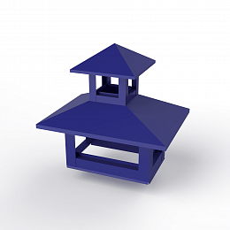 Дымник на трубу двойной оцинкованный с полимерным покрытием до 2800мм RAL 5002