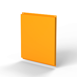 Фасадная металлокассета 1160x530 (RAL 1028) открытого типа, с порошковым покрытием 0,7 мм