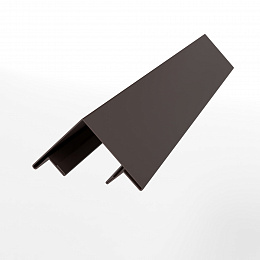 Планка угла внешнего  0,45мм RAL 8017 составная верхняя для металлосайдинга блокхаус оцинкованная с порошковым покрытием