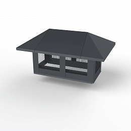 Дымник на трубу с сеткой оцинкованный с полимерным покрытием до 1200мм RAL 7024