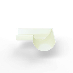 Угол 90 градусов водосточного желоба оцинкованный порошок ф120х400х400мм RAL 9016