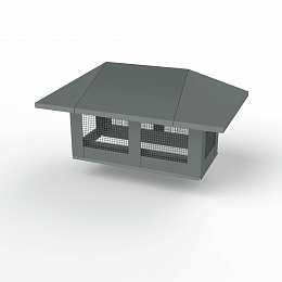 Дымник на трубу с сеткой оцинкованный с полимерным покрытием до 1600мм RAL 7005