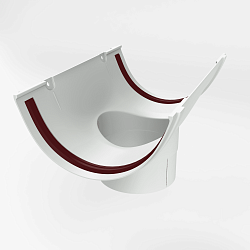 Воронка водосточного желоба пвх накладная Grand Line ф120мм RAL 9003