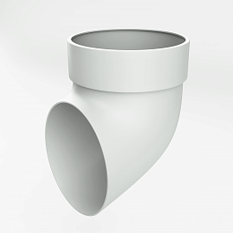 Колено сливное отмёт пвх Grand Line ф87мм RAL 9003