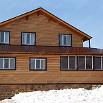 Сайдинг Блок-хаус 0,390 Grand Line 0,45 Print Elite Choco Wood TwinColor