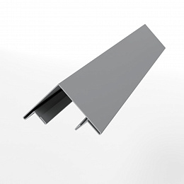 Планка угла внешнего 0,45мм RAL 7004 составная верхняя для металлосайдинга блокхаус оцинкованная порошок