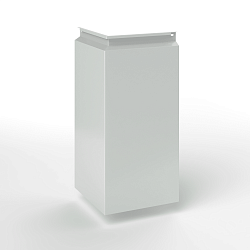 Фасадная металлокассета угловая закрытого типа оцинкованная с порошковым покрытием 0,7мм RAL 7035