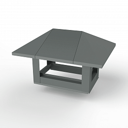 Дымник на трубу прямоугольный оцинкованный с полимерным покрытием до 1600мм RAL 7005