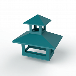 Дымник на трубу двойной оцинкованный с полимерным покрытием до 1600мм RAL 5021