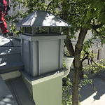 Дымник на трубу прямоугольный оцинкованный с полимерным покрытием до 2000мм RAL 7004