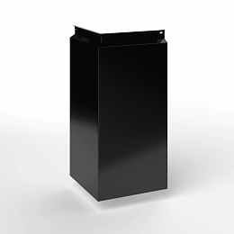 Фасадная металлокассета угловая закрытого типа оцинкованная с порошковым покрытием 1,2мм RAL 9005