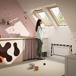 Окно мансардное дерево, лак ручка снизу Velux GLL MK08 1061B Дизайн WoodLine 78*140см