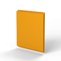 Фасадная металлокассета 530x530 (RAL 1006) открытого типа, с порошковым покрытием 0,7 мм