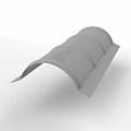 Конек полукруглый 0,45x301мм RAL 9006 для кровли с порошковым покрытием