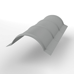 Конек полукруглый 0,45x301мм RAL 9006 для кровли с порошковым покрытием