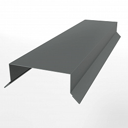 Заборный парапет с капельником плоский П-образный оцинкованный с порошковым покрытием 0,45мм RAL 7005