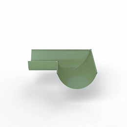 Угол 90 градусов водосточного желоба оцинкованный порошок ф150х400х400мм RAL 6021