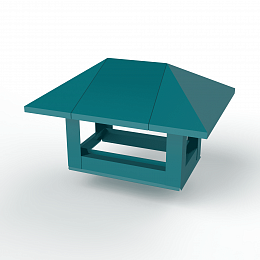 Дымник на трубу прямоугольный оцинкованный с полимерным покрытием до 1600мм RAL 5021