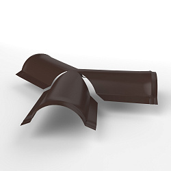 Тройник Y-образный 0,45x220x290мм (RAL 8017) полукруглого конька для кровли, с порошковым покрытием