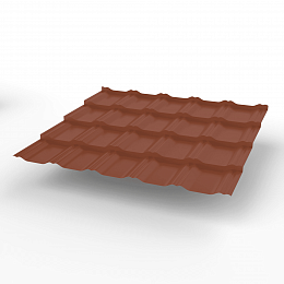 Металлочерепица Kvinta plus оцинкованная с полимерным покрытием 0,45х1210мм RAL 8004