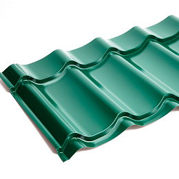 Металлочерепица Монтеррей классик оцинкованная с полимерным покрытием 0.45x1180мм  RAL 6005