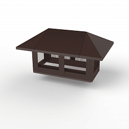 Дымник на трубу с сеткой оцинкованный с полимерным покрытием до 2800мм RAL 8017
