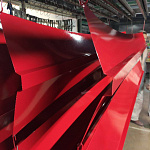 Конек фигурный 0,45 мм RAL 3013 оцинкованный, с порошковым покрытием