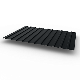 Профнастил С10 - 0,4х1180мм (RAL 9017) оцинкованный, с полимерным покрытием (Полиэстер)