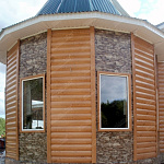 Сайдинг Блок-хаус 0,390 Grand Line 0,45 Print Elite Honey Wood TwinColor