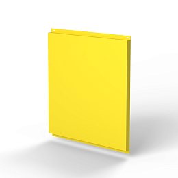 Фасадная металлокассета 1740x530 (RAL 1018) открытого типа, с порошковым покрытием 0,7 мм