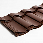 Металлочерепица Kredo оцинкованная с полимерным покрытием 0,45х1190мм RAL 8017