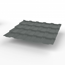 Металлочерепица Kvinta plus оцинкованная с полимерным покрытием 0,45х1210мм RAL 7005