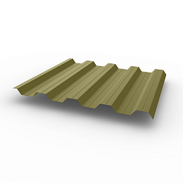 Профнастил НС44 (RAL 1020) 0,45х1047мм оцинкованный, с полимерным покрытием (Полиэстер)