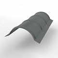Конек полукруглый 0,45x301мм RAL 7005 для кровли с порошковым покрытием