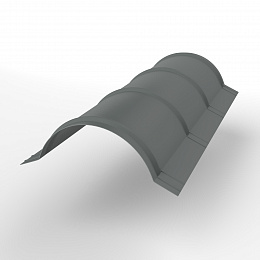 Конек полукруглый 0,45x301мм RAL 7005 для кровли с порошковым покрытием