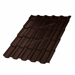 Металлочерепица МП Трамонтана-ML (VALORI-20-DarkBrown-0,5)
