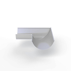 Угол 90 градусов водосточного желоба оцинкованный порошок ф150х400х400мм RAL 7047