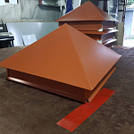 Колпак на столб стандартный оцинкованный с полимерным покрытием до 800мм RAL 5021