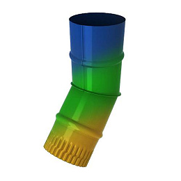 Колено водосточное с порошковым покрытием ф140х400x400мм все цвета RAL