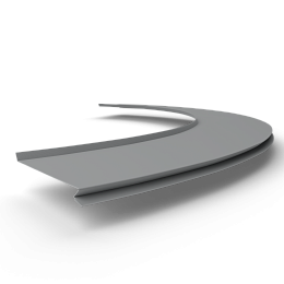 Отлив радиусный 1,2мм RAL 7004 оцинкованный, c порошковым покрытием