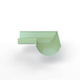 Угол 90 градусов водосточного желоба оцинкованный порошок ф120х400х400мм RAL 6019