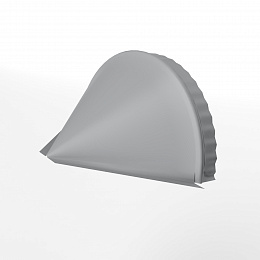 Заглушка для кровли конусная 0,45мм x 301мм (RAL 7004) к полукруглому коньку, оцинкованная с порошковым покрытием