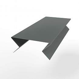 Планка угла внешнего составная нижняя для фальцевой кровли оцинкованная с порошковым покрытием 0,45мм ширина менее 625 мм RAL 7005