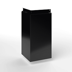 Фасадная металлокассета угловая закрытого типа оцинкованная с порошковым покрытием 0,7мм RAL 9005